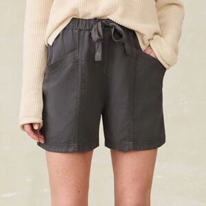 NWT Faherty Topanga Drape Shorts Linen/Cotton Women’s Small Washed Black